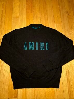 Amiri Cashmere Electric Blue Logo Sweater🔥